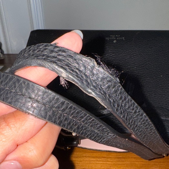 Kate Spade NY Black Pebbles Leather Satchel Shoulder Crossbody Bag Tassel Bow - Picture 7 of 17